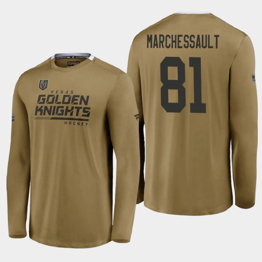 golden knights jonathan marchessault gold 2020 21 alternate logo perf training long sleeve authentic pro t shirt