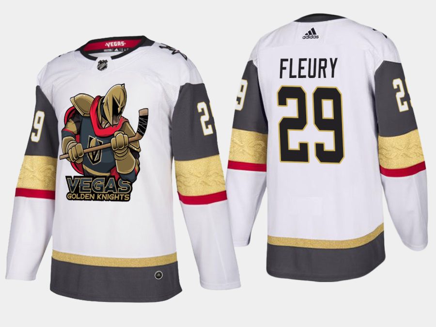 golden knights marc andre fleury cartoon white jersey