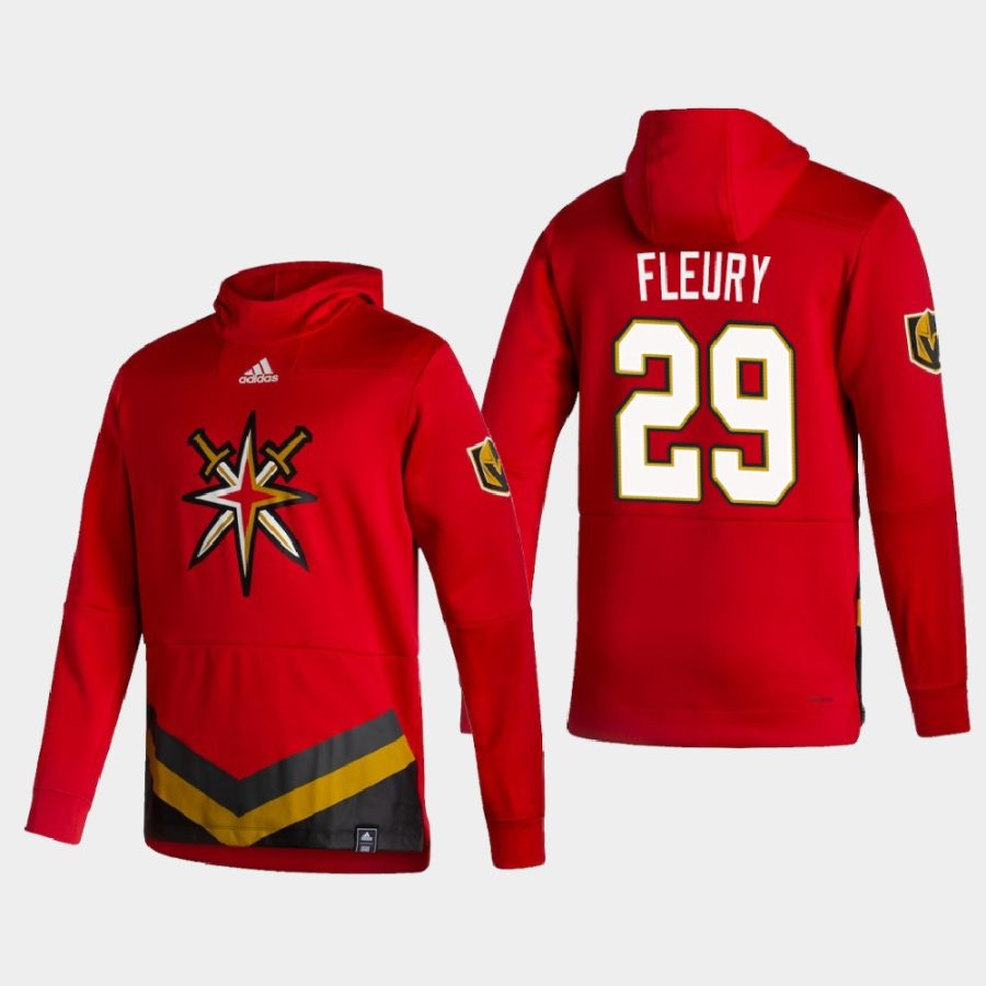 golden knights marc andre fleury red 2021 reverse retro authentic pullover hoodie