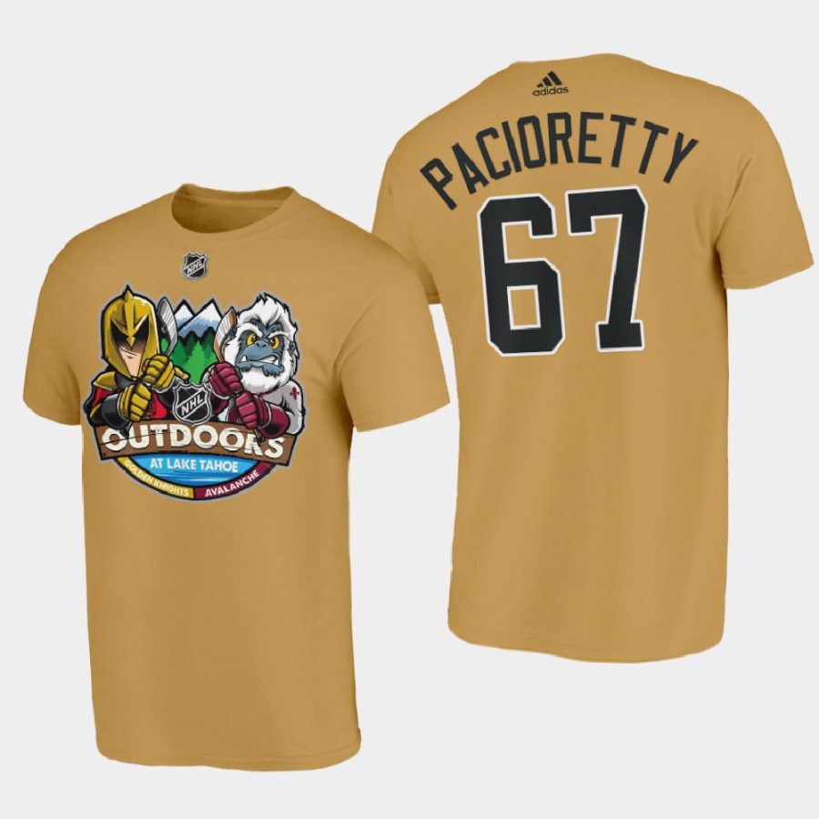 golden knights max pacioretty gold 2021 lake tahoe outdoor games mascot cartoon t shirt