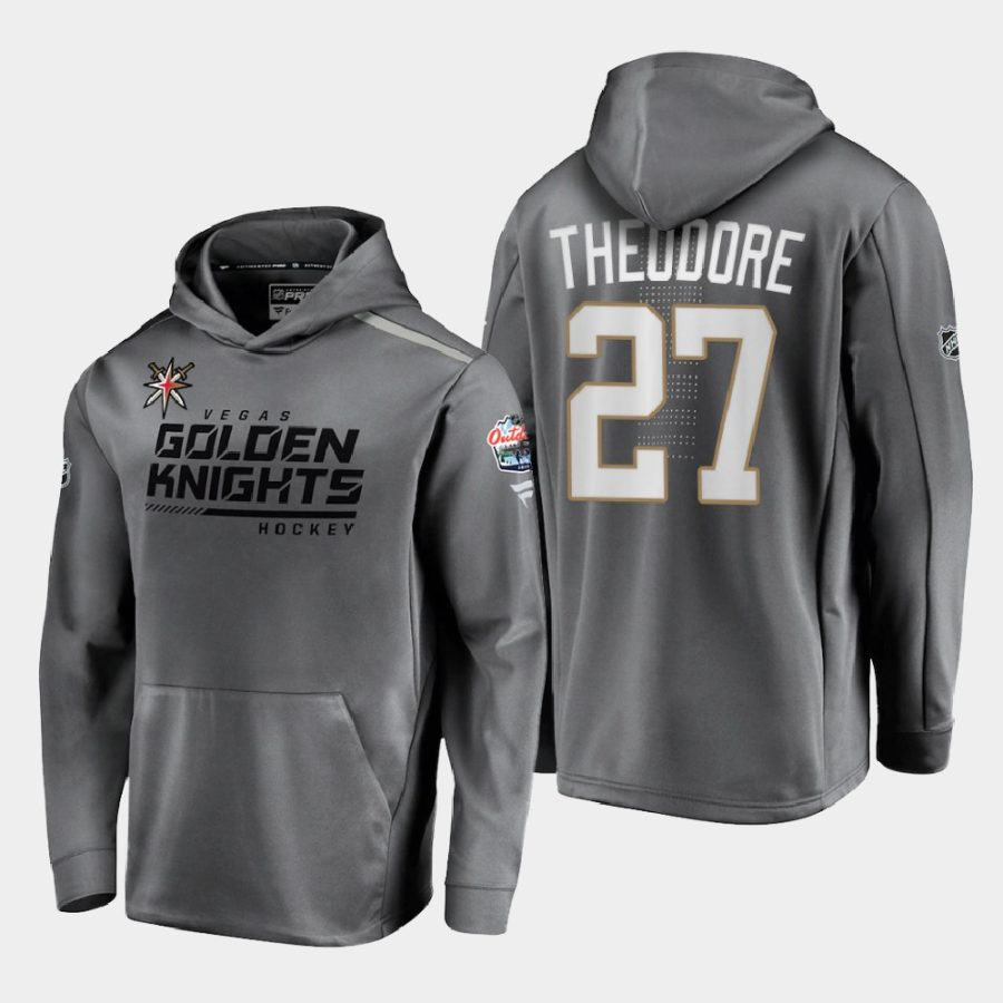 golden knights shea theodore charcoal 2021 lake tahoe outdoor games locker room hoodie