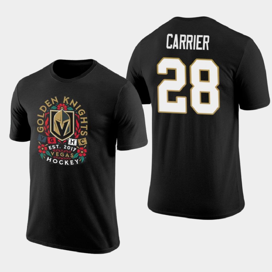 golden knights william carrier black 2021 latino heritage night t shirt