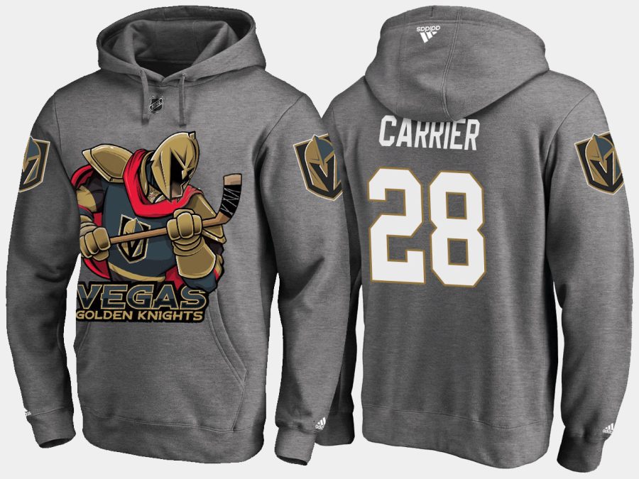 golden knights william carrier cartoon team color heather grey hoodie