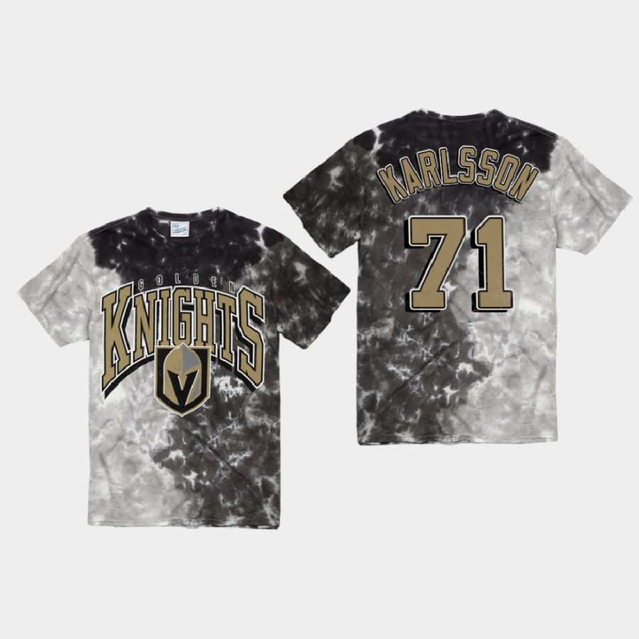 golden knights william karlsson black vintage tubular retro tie dye t shirt