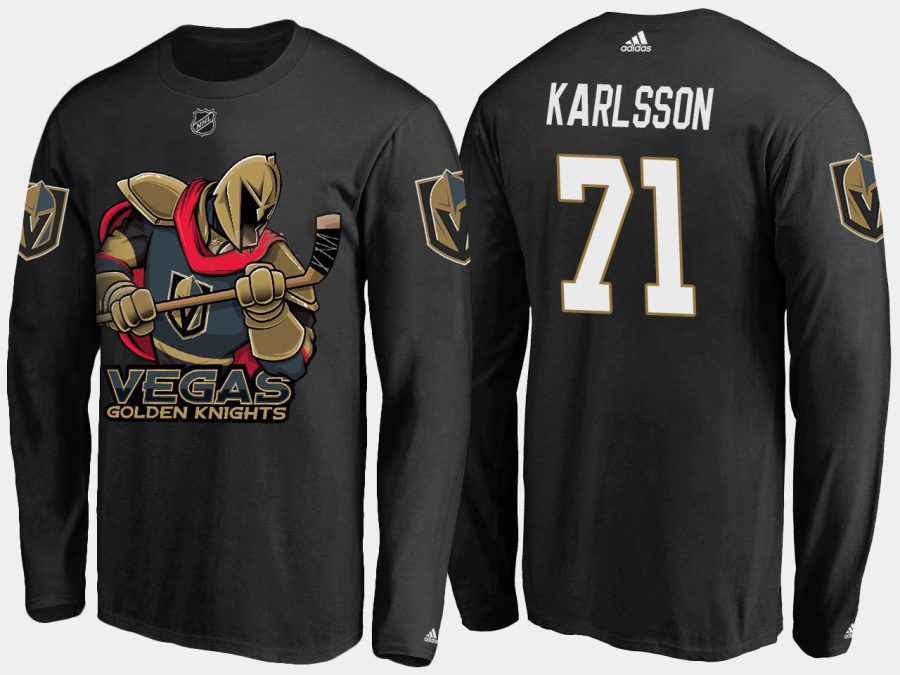 golden knights william karlsson cartoon black long sleeve t shirt