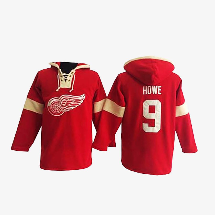 gordie howe red hoodie jersey