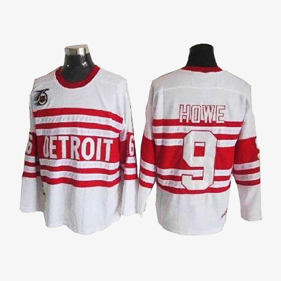 gordie howe white throwback jersey