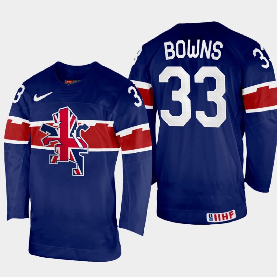 great britain hockey ben bowns 2022 iihf world championship away jersey navy