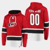 hurricanes custom red dasher player lace up hoodie