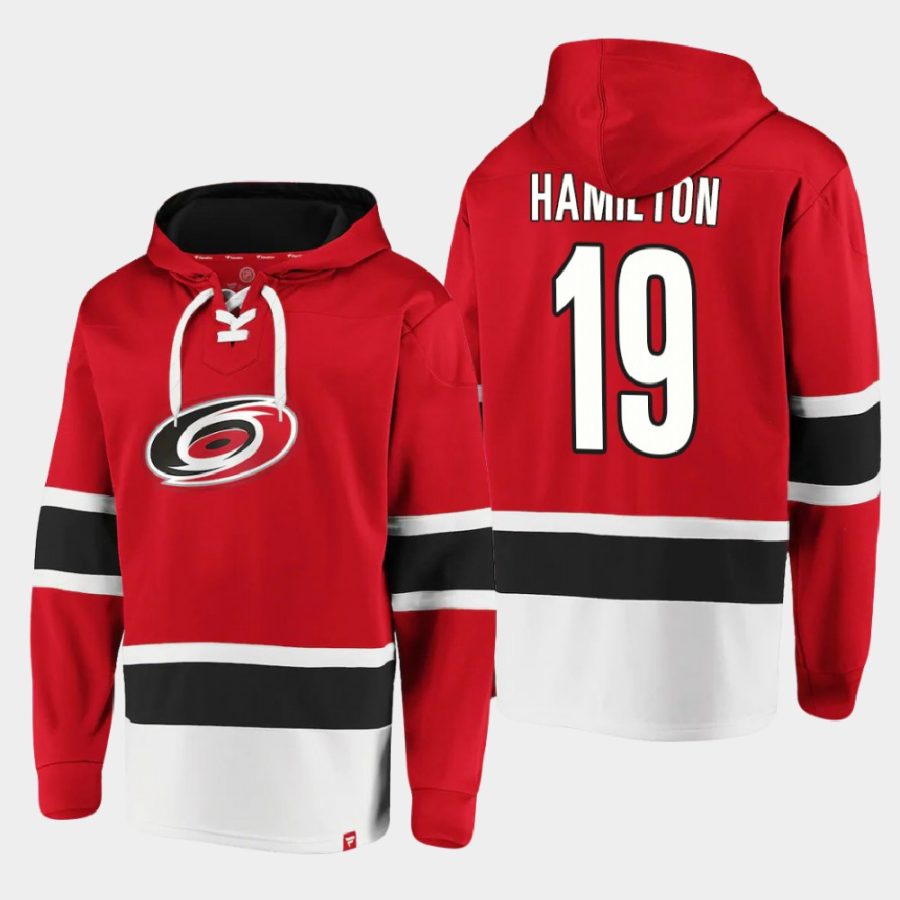 hurricanes dougie hamilton red dasher player lace up hoodie