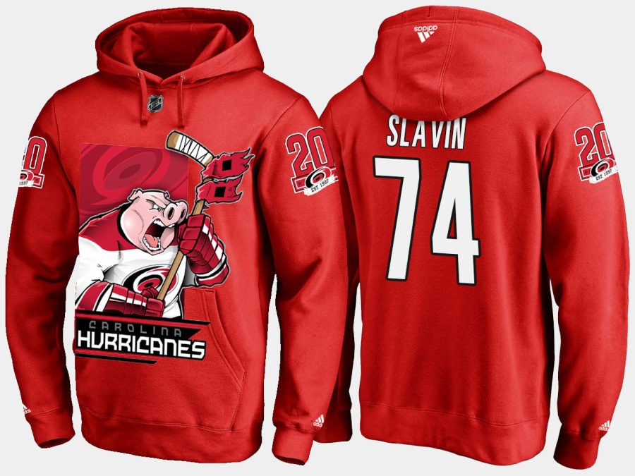 hurricanes jaccob slavin cartoon team color red hoodie