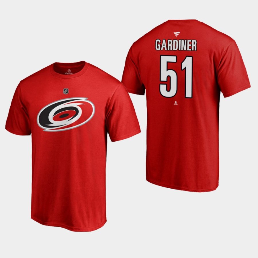 hurricanes jake gardiner red authentic stack t shirt