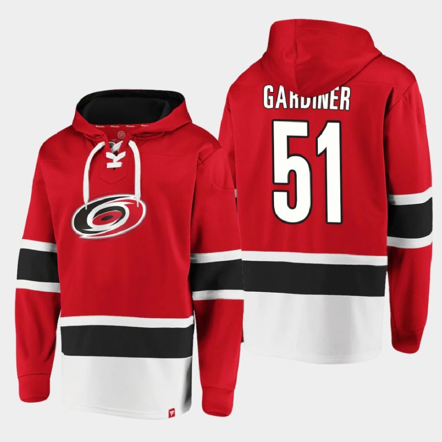 hurricanes jake gardiner red dasher player lace up hoodie