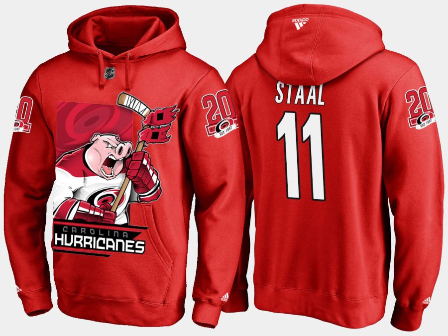 hurricanes jordan staal cartoon team color red hoodie