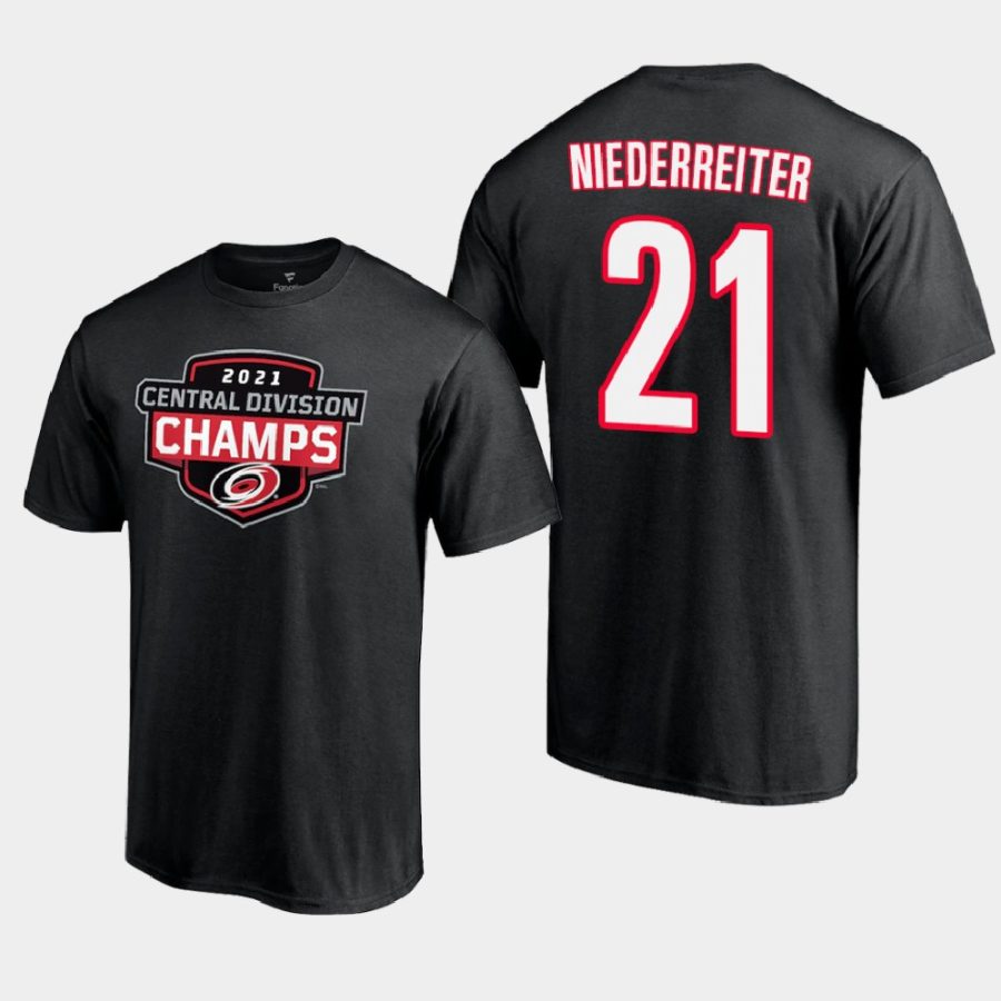 hurricanes nino niederreiter black 2021 central division champions t shirt