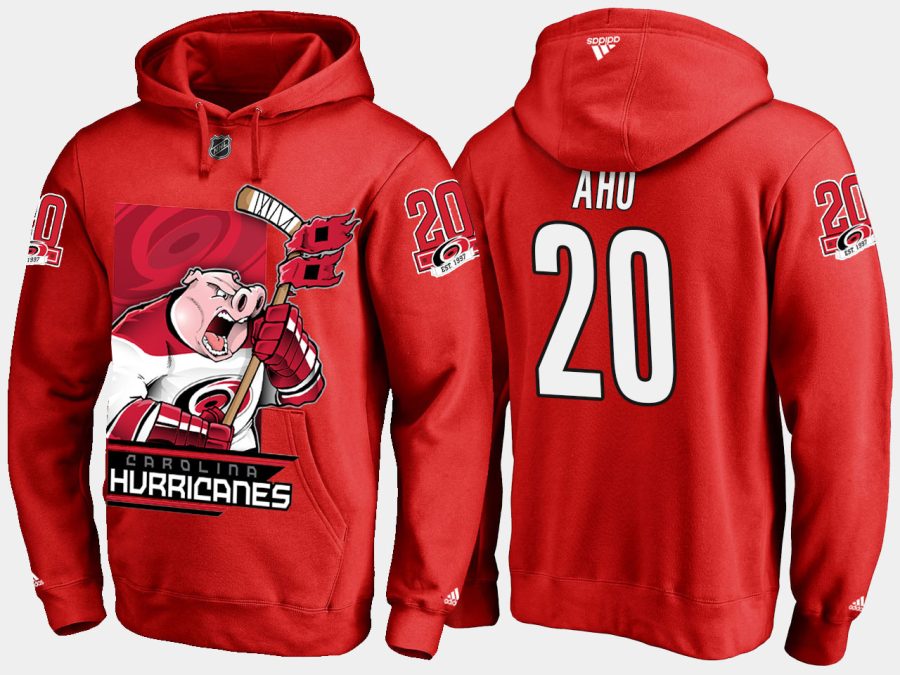 hurricanes sebastian aho cartoon team color red hoodie