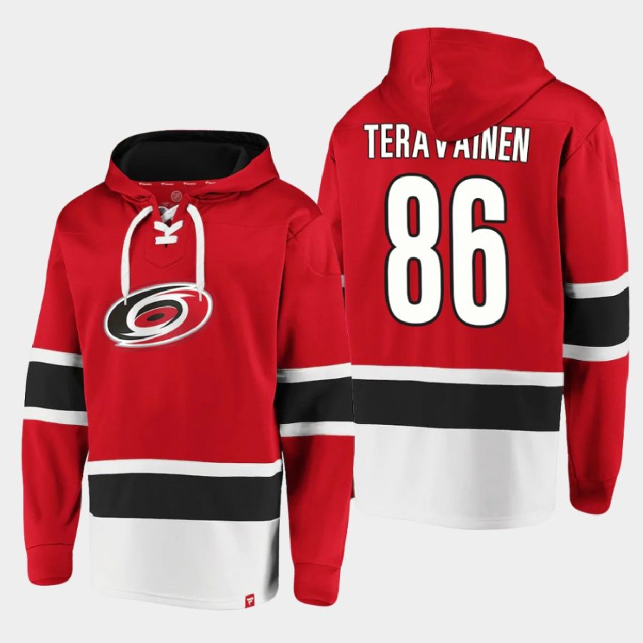 hurricanes teuvo teravainen red dasher player lace up hoodie