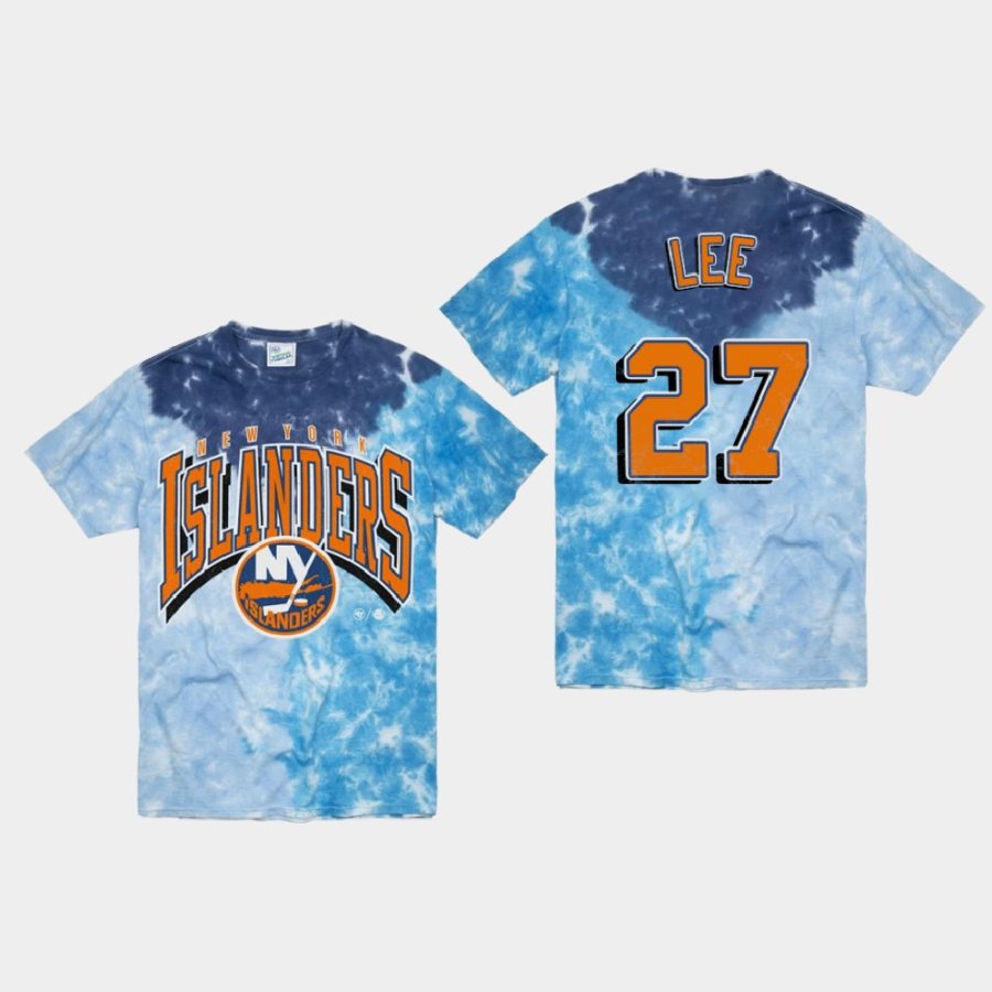 islanders anders lee blue vintage tubular retro tie dye t shirt