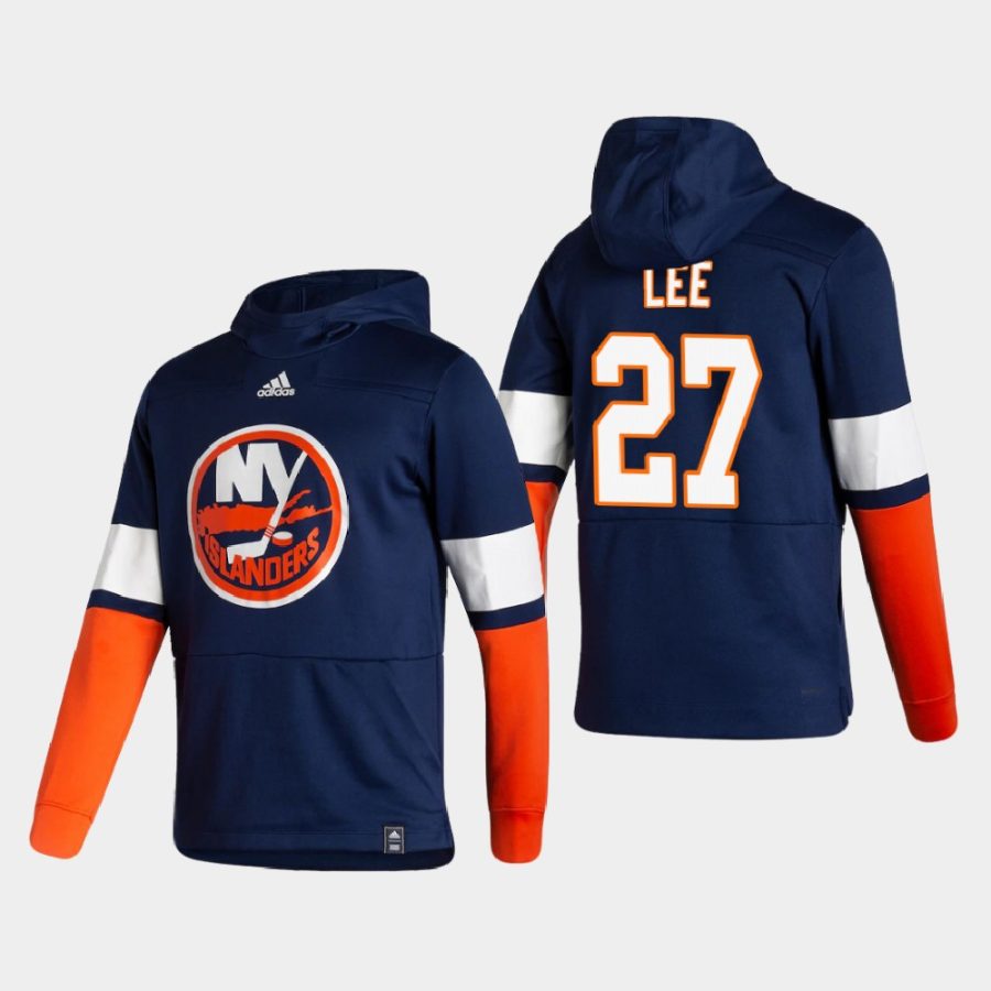 islanders anders lee navy 2021 reverse retro authentic pullover hoodie