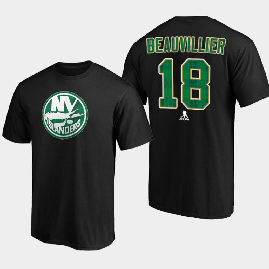 islanders anthony beauvillier black emerald plaid personalized t shirt