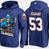 islanders casey cizikas cartoon team color blue hoodie