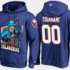 islanders custom cartoon team color blue hoodie