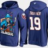 islanders retiredbryan trottier cartoon team color blue hoodie