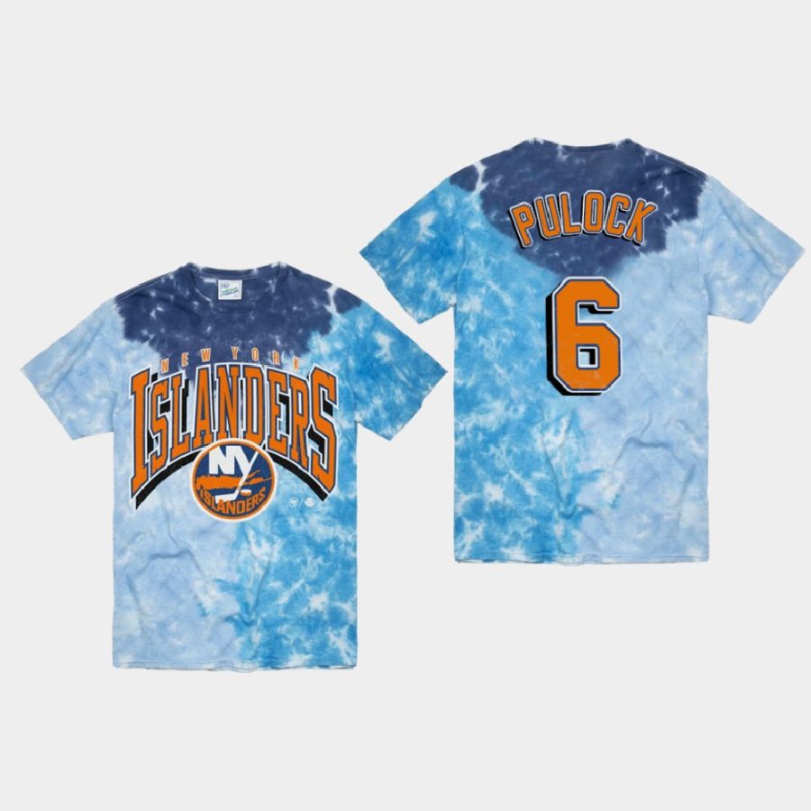 islanders ryan pulock blue vintage tubular retro tie dye t shirt