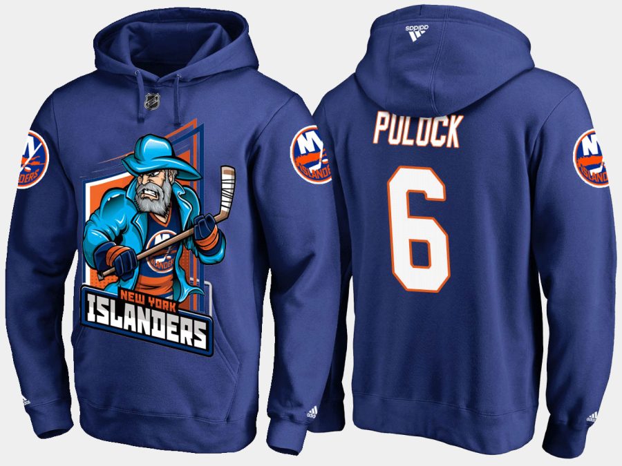 islanders ryan pulock cartoon team color blue hoodie