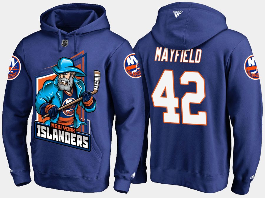 islanders scott mayfield cartoon team color blue hoodie