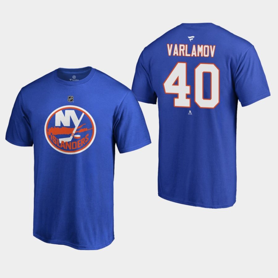 islanders semyon varlamov royal authentic stack t shirt