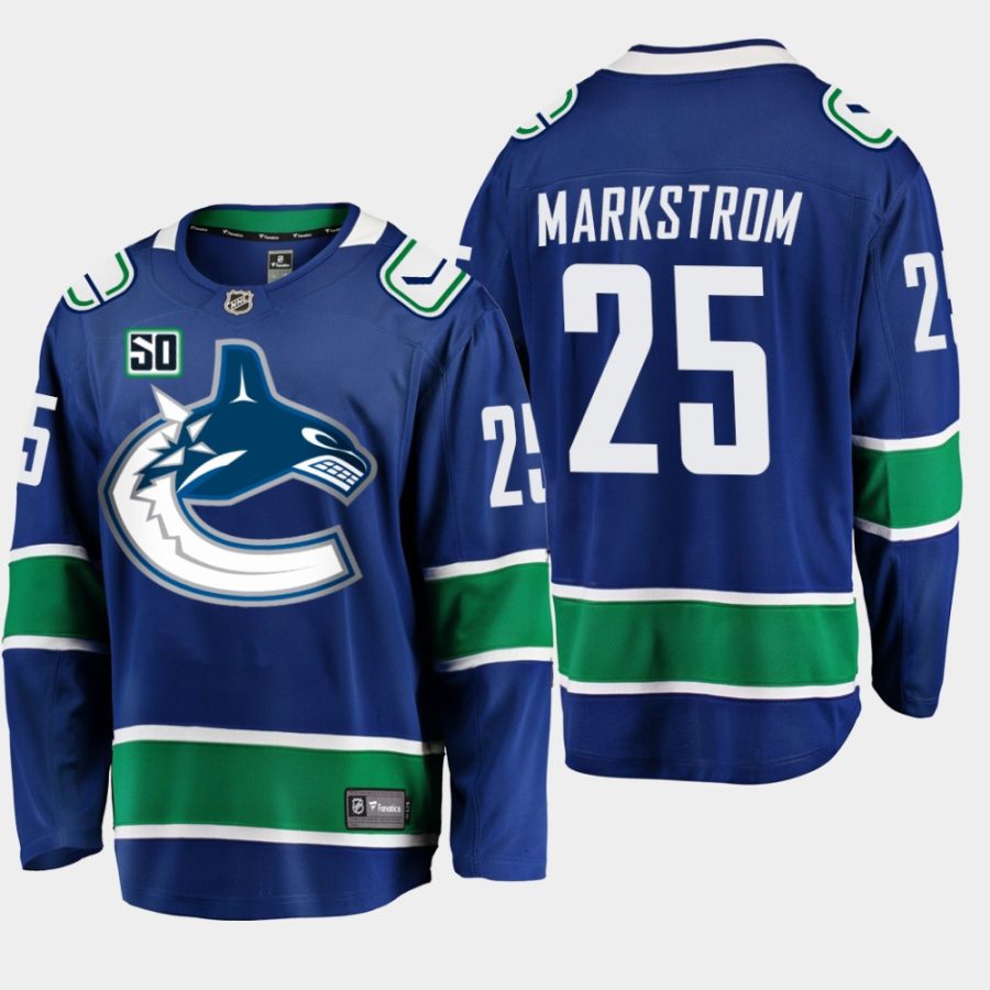 jacob markstrom canucks blue 50th anniversary home jersey