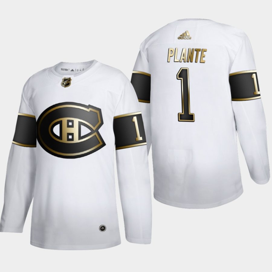 jacques plante canadiens white nhl golden edition authentic retired jersey