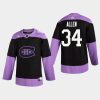 jake allen canadiens black 2020 hockey fights cancer practice jersey