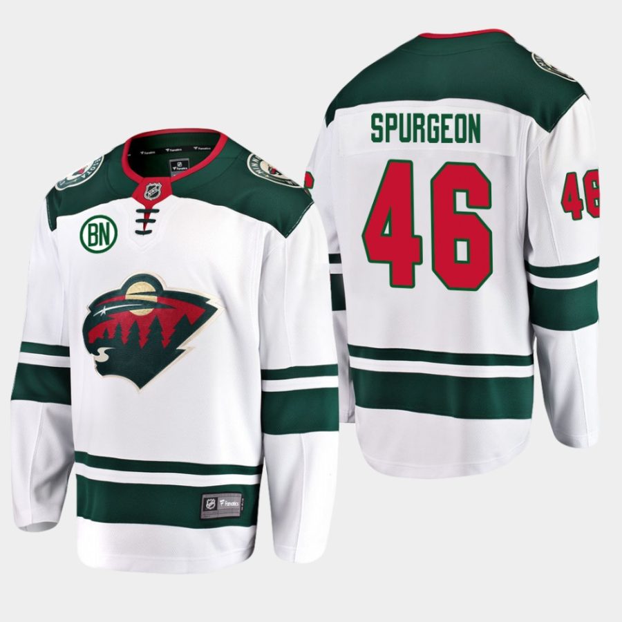 jared spurgeon wild white 2019 away bn player jersey