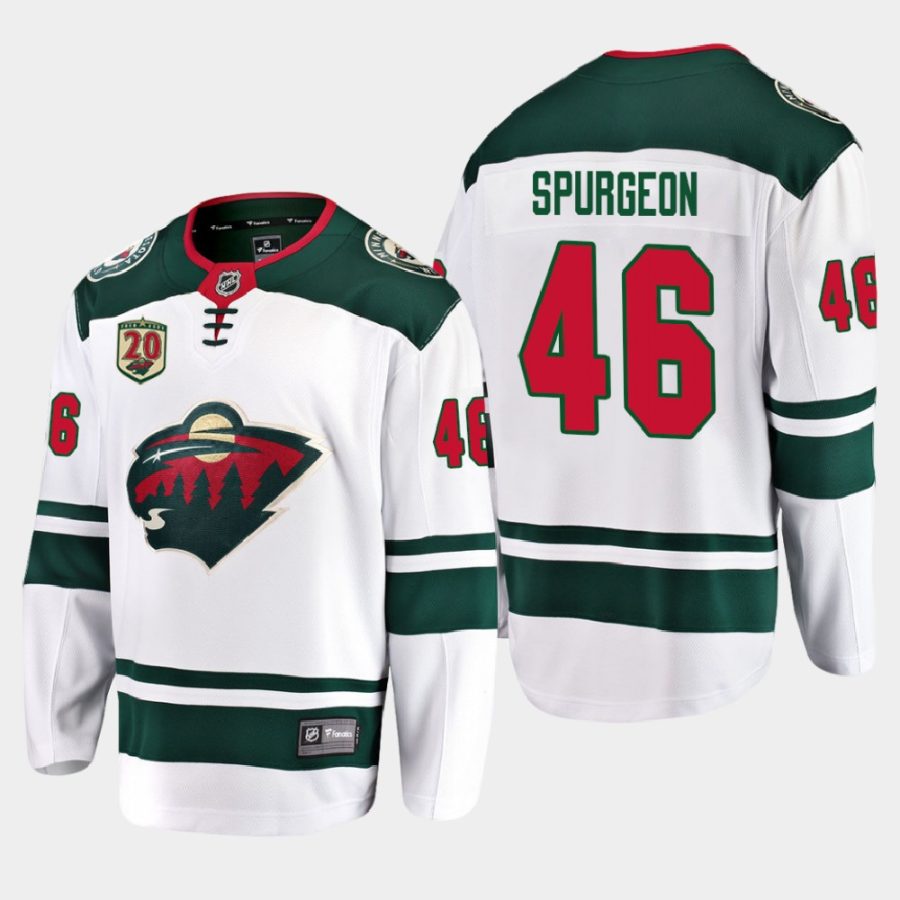 jared spurgeon wild white 20th anniversary away jersey 0a