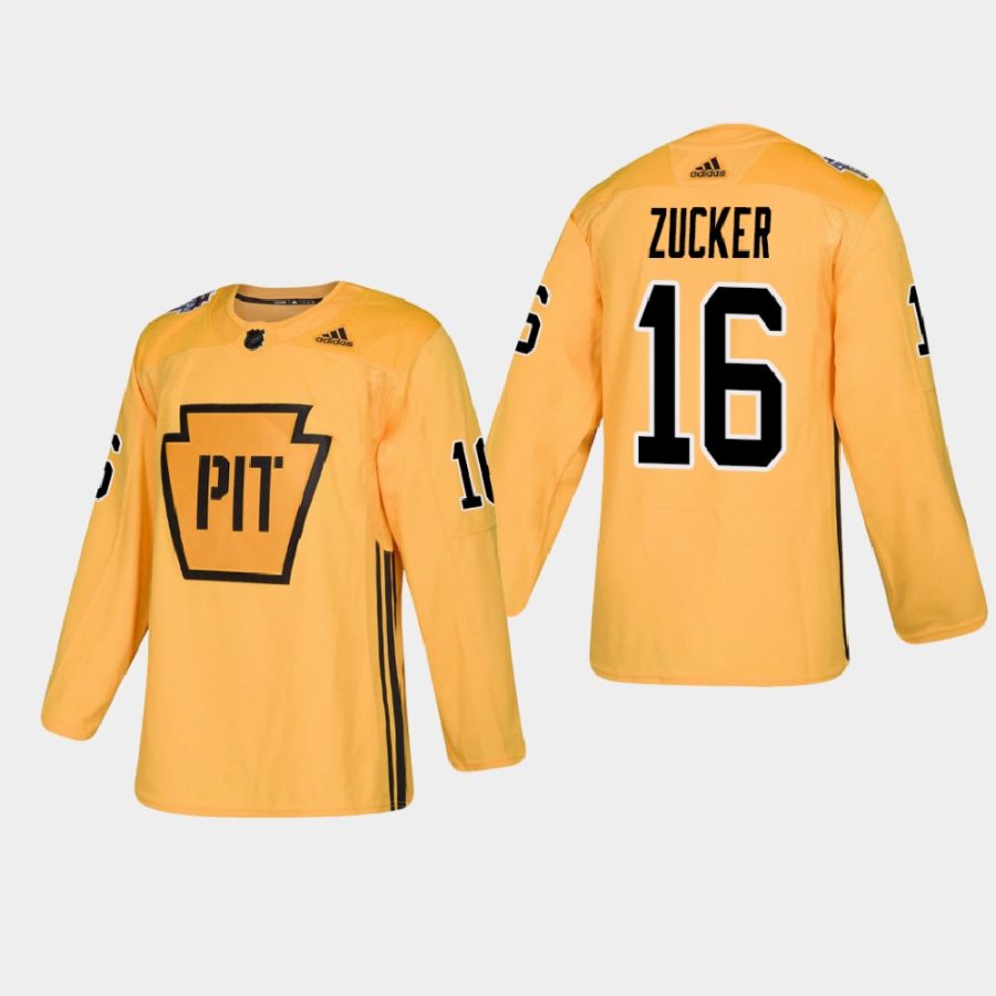 jason zucker penguins gold practice authentic jersey