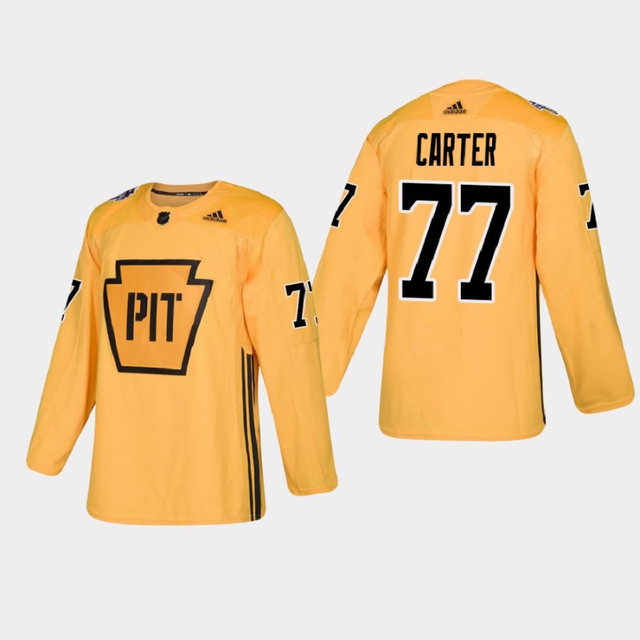 jeff carter penguins gold practice authentic jersey