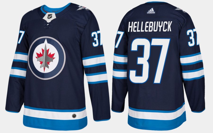 jets connor hellebuyck home navy jersey