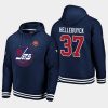 jets connor hellebuyck navy 2019 heritage classic rinkside throwback pullover hoodie