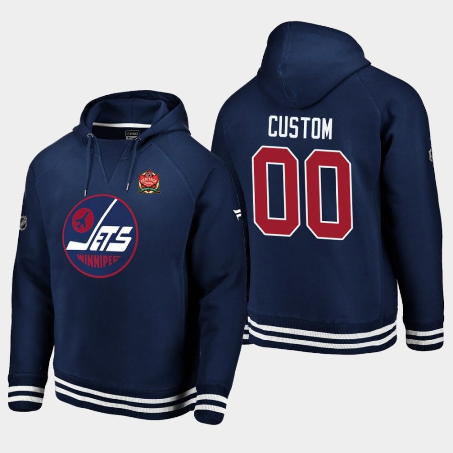 jets custom navy 2019 heritage classic rinkside throwback pullover hoodie