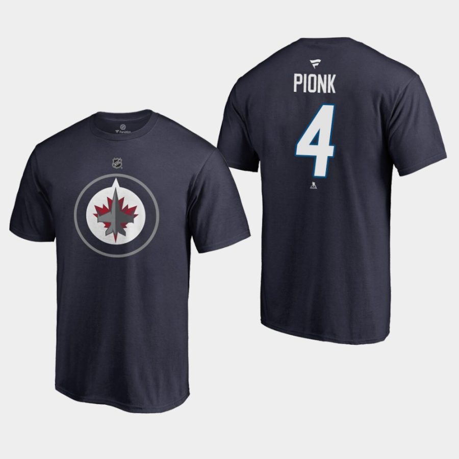 jets neal pionk navy authentic stack t shirt