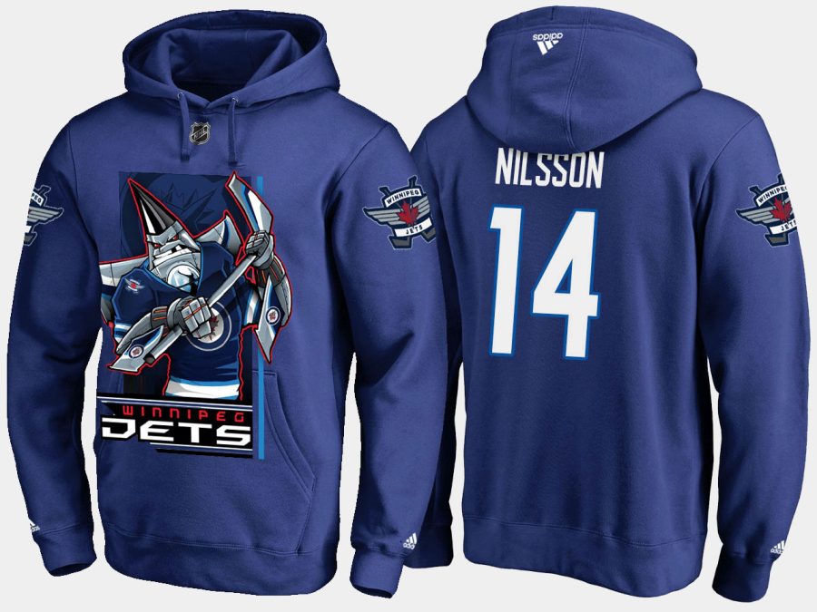 jets retiredulf nilsson cartoon team color blue hoodie