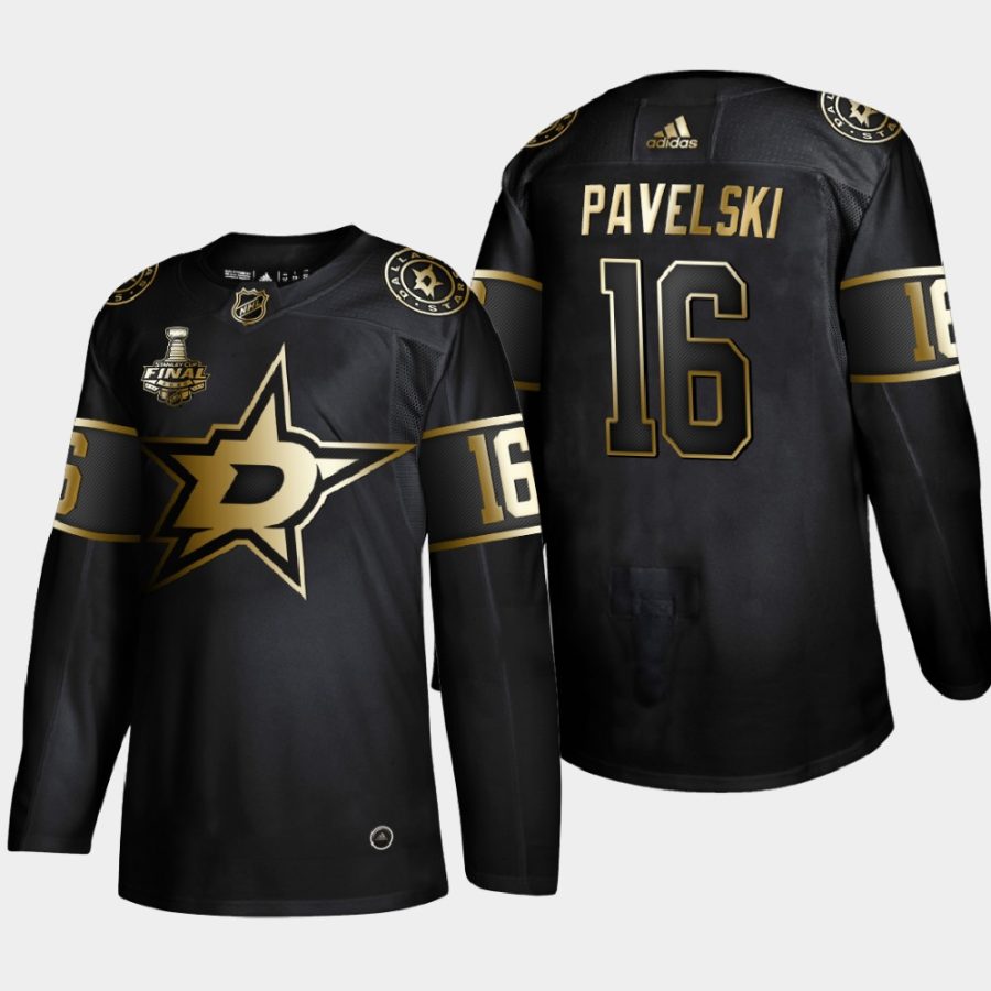 joe pavelski stars black 2020 stanley cup final gold limited jersey