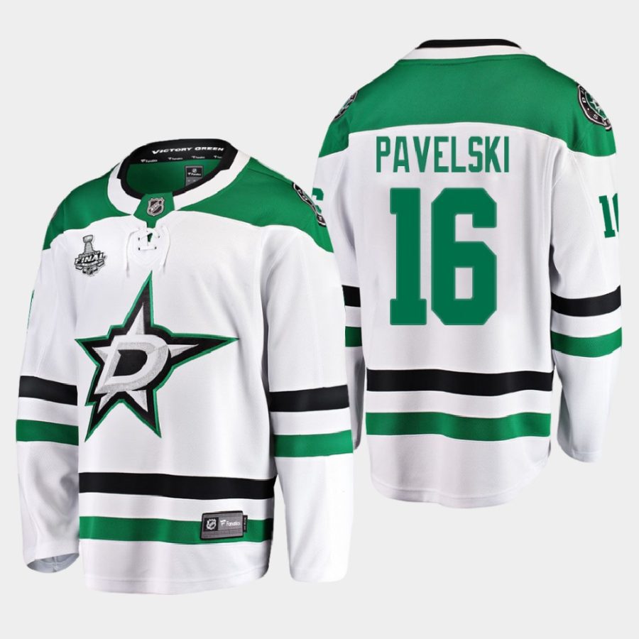 joe pavelski stars white 2020 stanley cup final away jersey