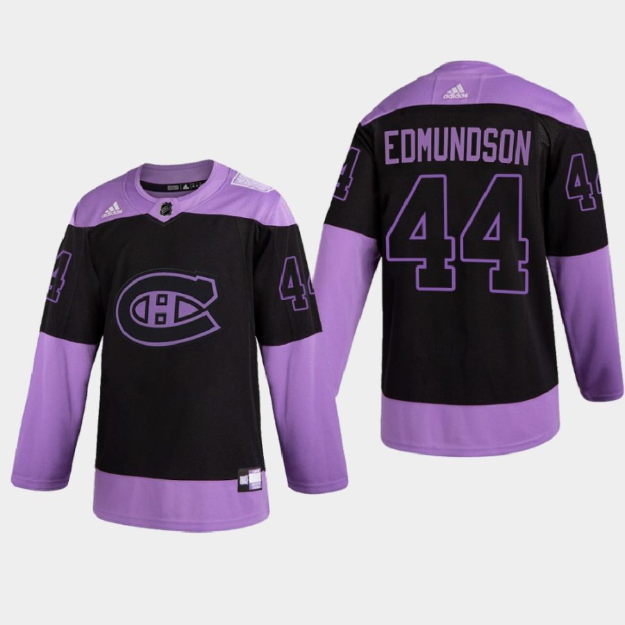 joel edmundson canadiens purple 2021 hockey fights cancer night jersey