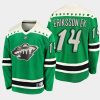 joel eriksson ek wild green 2021 st. patricks day jersey