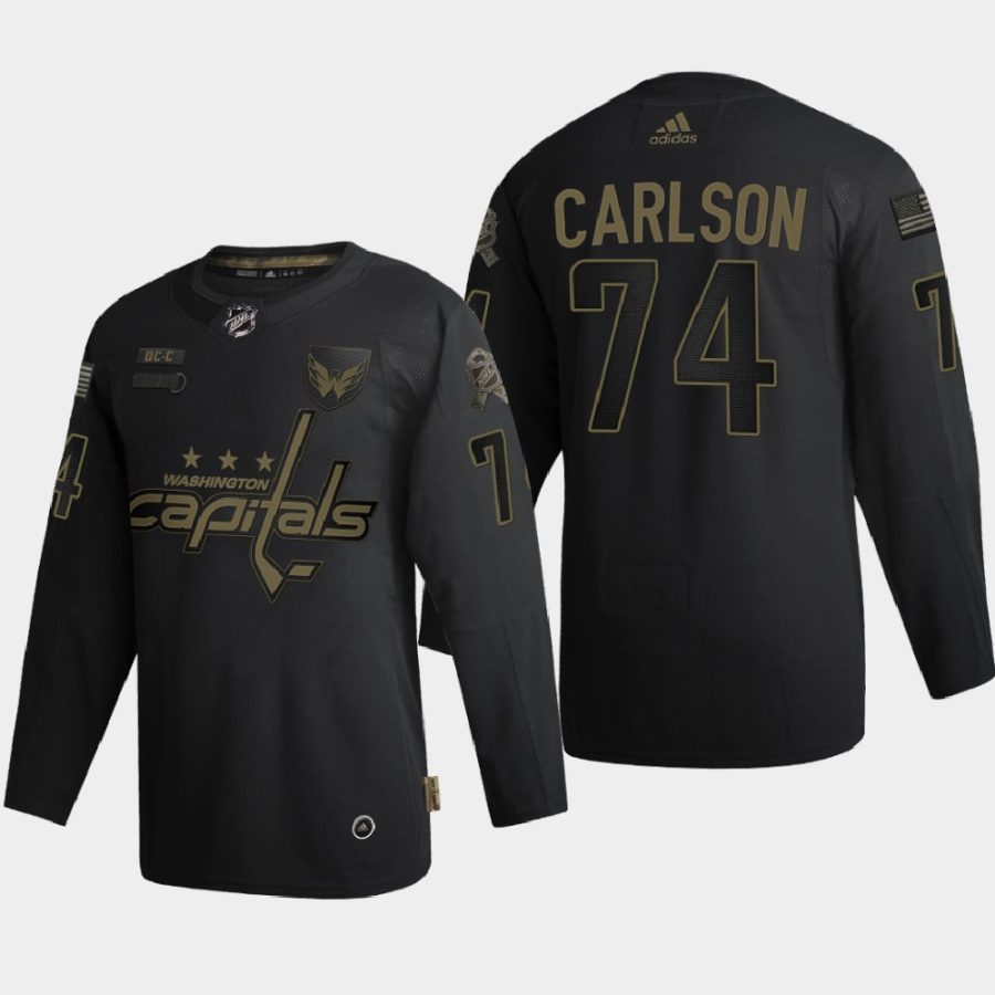 john carlson capitals black 2020 veterans day authentic jersey