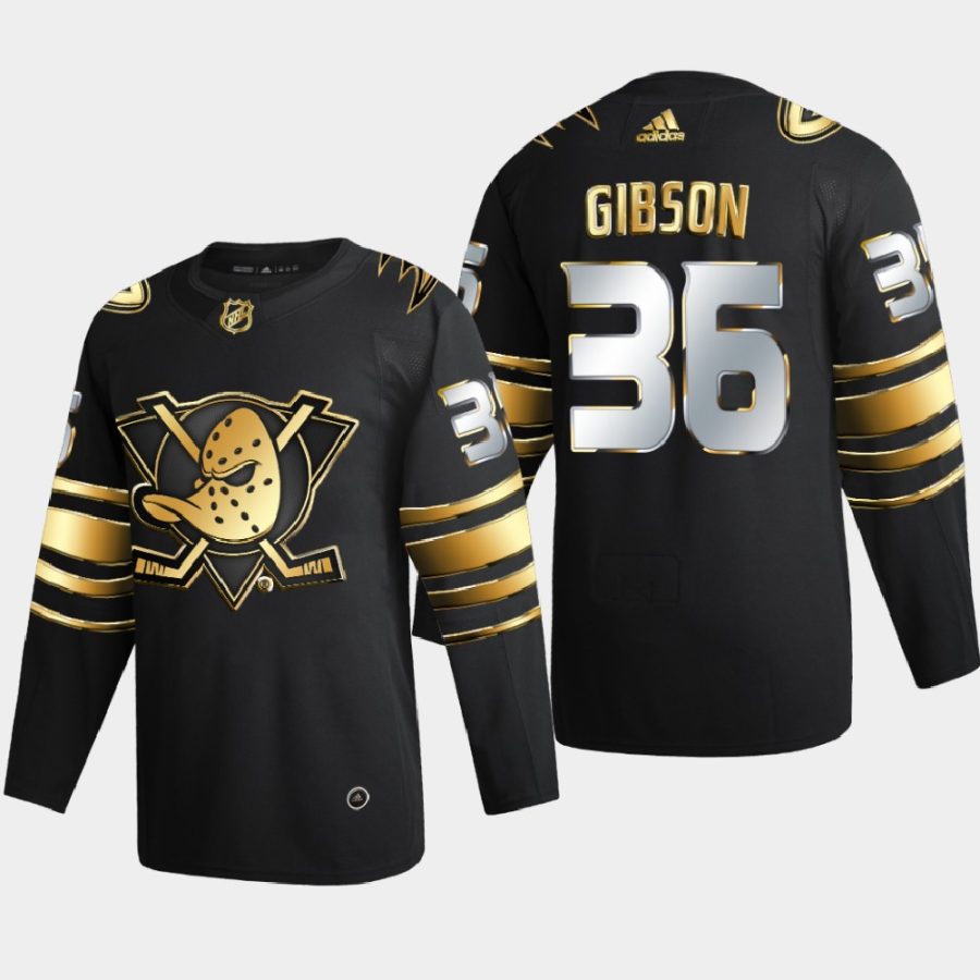 john gibson ducks black golden edition limited authentic jersey