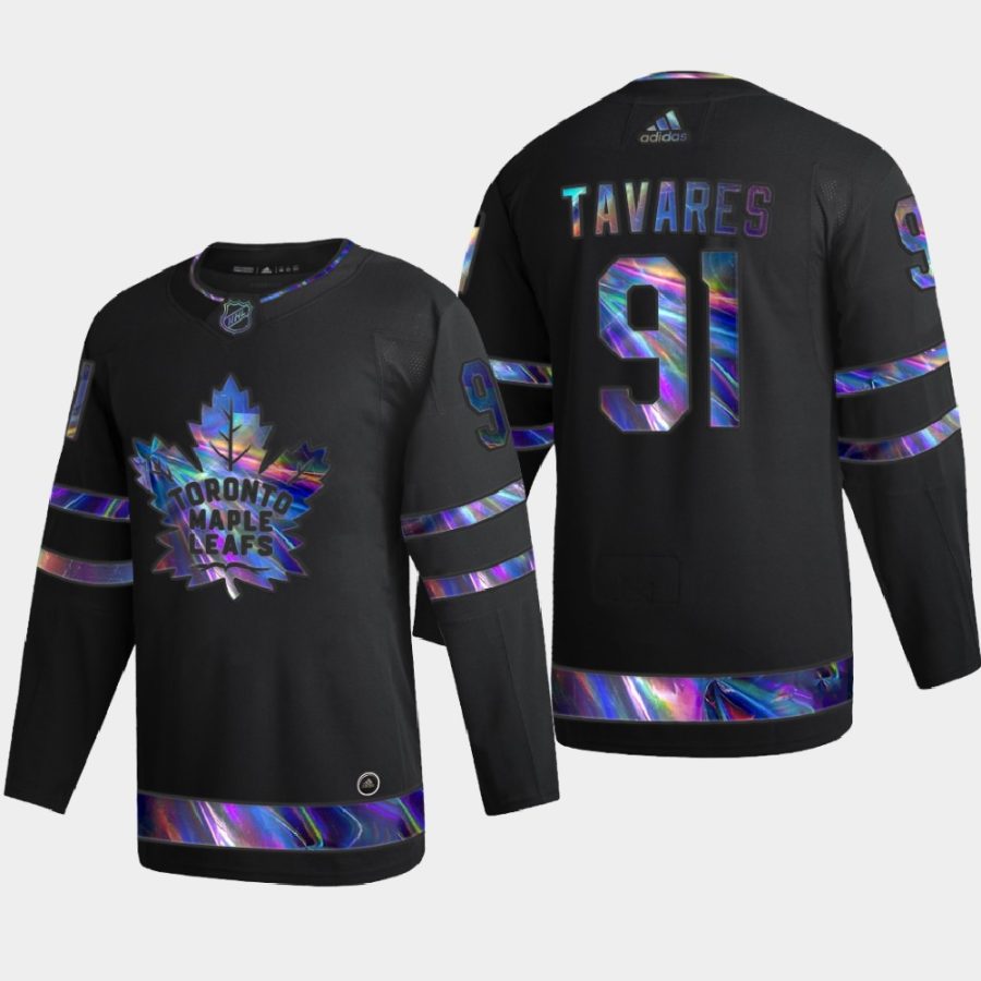 john tavares maple leafs black iridescent holographic authentic jersey